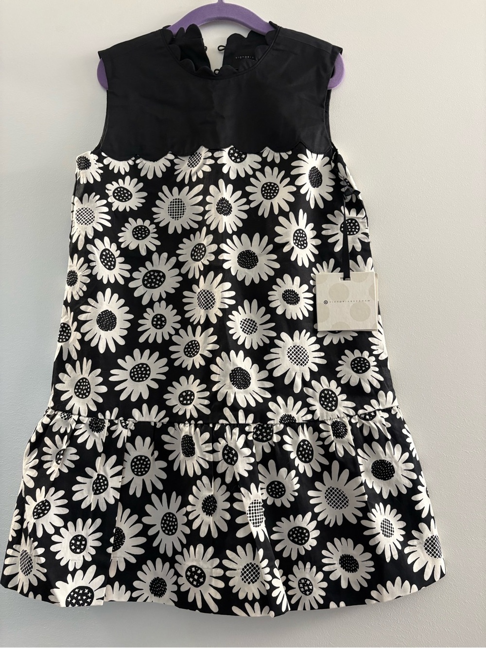 Victoria Beckham for Target Girls Black & White Daisy Print Dress NWT Sz Small
